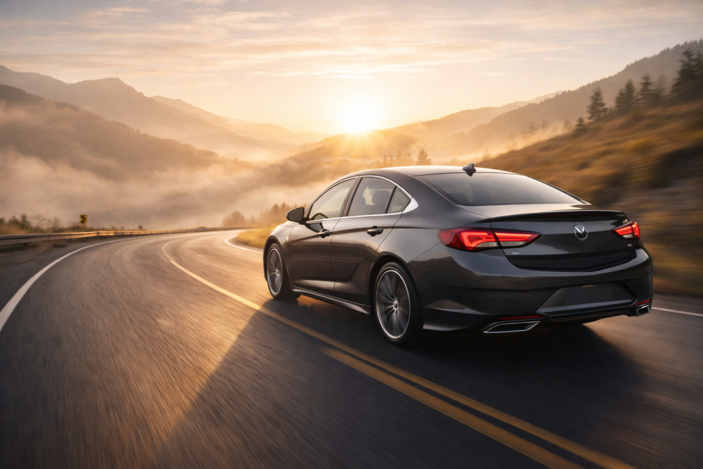 Coche-deportivo-al-amanecer-en-montana