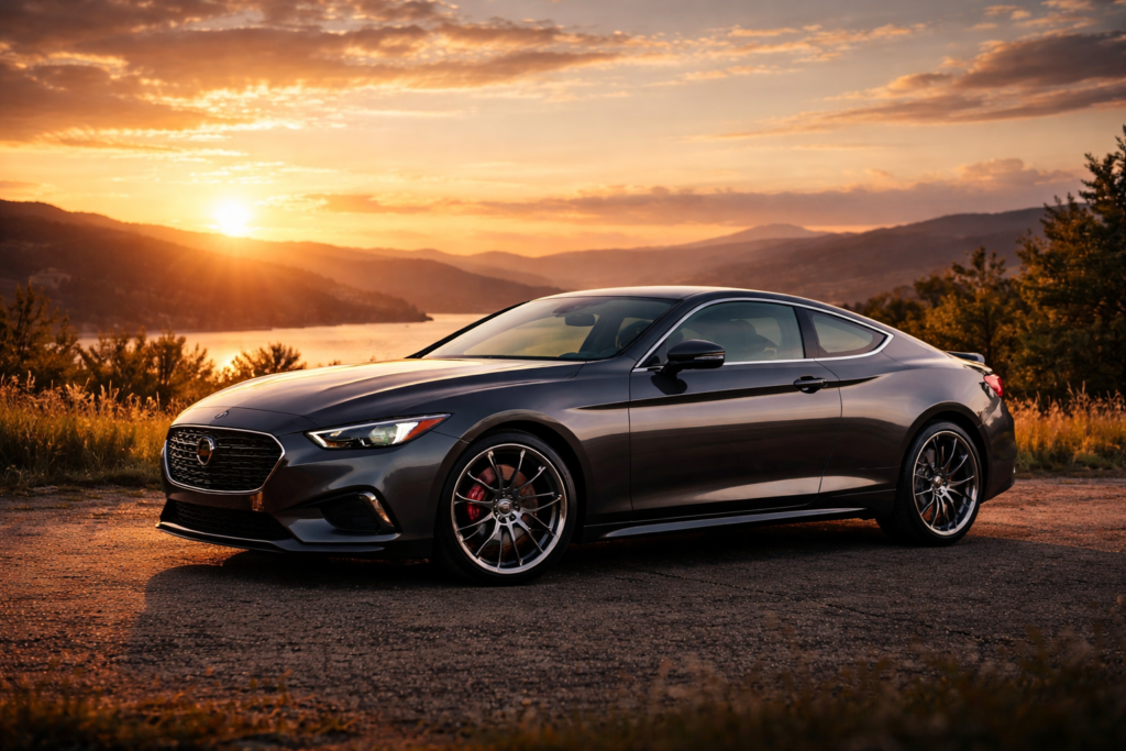 Sedan-de-lujo-al-atardecer-